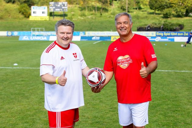 Bürgermeister Michael Ludwig und WKW Wien-Präsident Walter Ruck Benefizfußball-Turnier 2021 Hohe Warte · Bürgermeister Michael Ludwig und WKW Wien-Präsident Walter Ruck