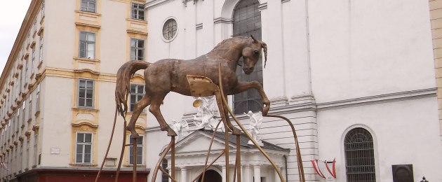 Der goldene Bukephalos am Wiener Michaelerplatz
