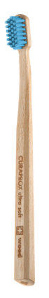 Curaprox · Schweizer Premium-Produkte zur Mundgesundheit · Zahnbürste wood ultra soft blau