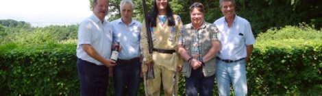 Winnetou beim Kunst-Frühstücken im Berghotel Tulbingerkogel